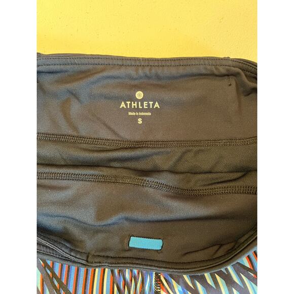 ATHLETA Jigsaw Ready Set Go Shorts Blue Coral Stripes Size Small - Picture 3 of 5